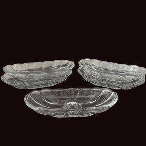 Set of Five Anchor Hocking Glass Banana Split Dishes